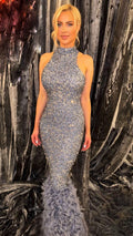 Vestido Azul Gris MMD810