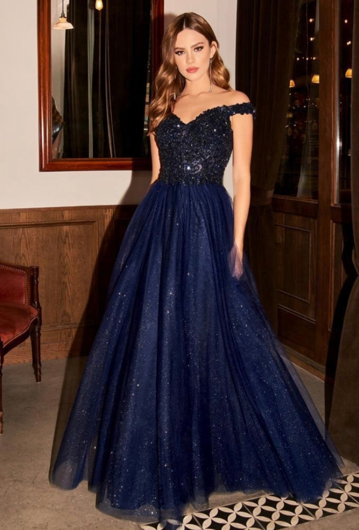 Vestido Azul Marino MMD274